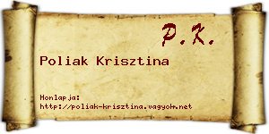 Poliak Krisztina névjegykártya
